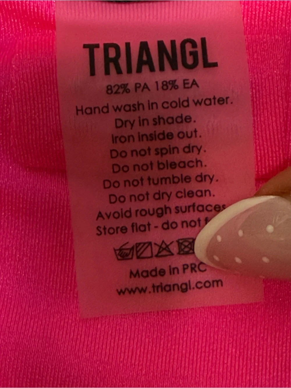 Triangl Ribbed High Cut Bikini Bottom - Hot Pink